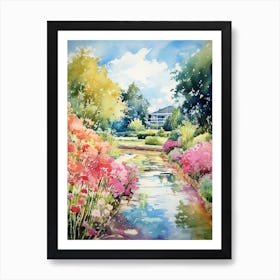 Giverny Gardens France Watercolour 2 Art Print