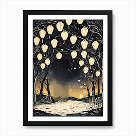 Lanterns In The Night 1 Art Print