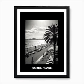 Poster Of Cannes, France, Mediterranean Black And White Photography Analogue 2 Art Print