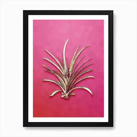 Vintage Pineapple Botanical Art on Beetroot Purple n.1309 Art Print