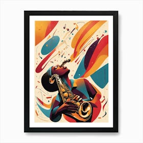 Default Abstract Poster Art For A Jazz Music Performance With 0 Art Print