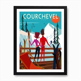 Couchevel Ski Poster Colourful Art Print