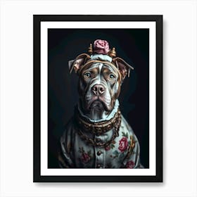 Dog In clothes Art Print