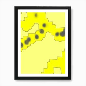 Yellow And Black Dots Art Print