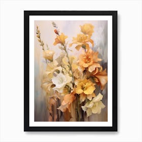 Fall Flower Painting Delphinium 3 Art Print