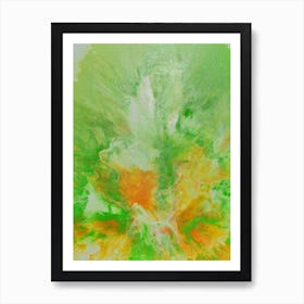 Abstract Painting, Acrylic On Canvas, Green Color Art Print