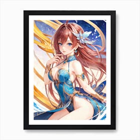 Sexy Anime Girl Painting (17) Art Print