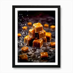 Caramel Cubes sweet food Art Print