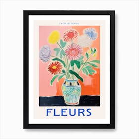 French Flower Poster Chrysanthemum 2 Art Print
