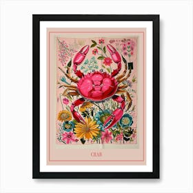 Floral Animal Painting Crab 4 Poster Art Print