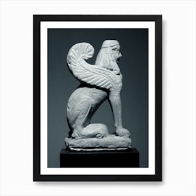 Antique Statue Figure Art History Roman Greek Marble Black And White Monochrome Vertical Art Print