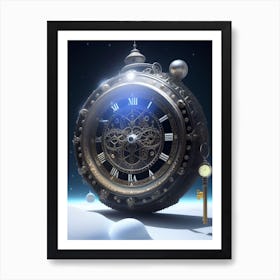 Diamond Studded Clock Art Print