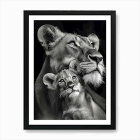 Lion And Cub Art Print