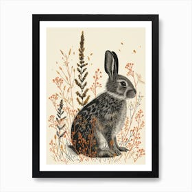 Argente Blockprint Rabbit Illustration 7 Art Print