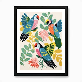 Folk Style Bird Painting Macaw 2 Art Print