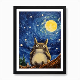 Starry Night My Neighbor Totoro Art Print