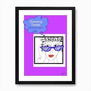 ‎Fashion Sunglasses And Thinking Travel By Jessica In Purple Art Print