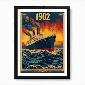 Aihrgdesign A Vintage Travel Poster Of A Grand Ocean Liner Cr 178cf678 17d6 4716 912e 1583dca501a6 0 Affiche