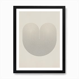 Minimal mid-century geometric rounded heart shape Art Print