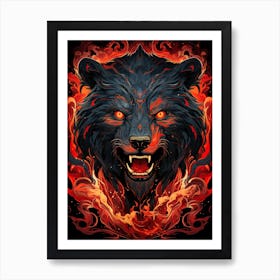 Fire And Ice Bear Art Print