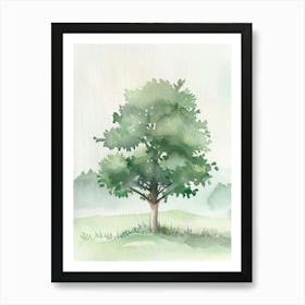 Apple Tree Atmospheric Watercolour Painting 4 Art Print