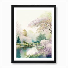 Brooklyn Botanic Garden, 2, Usa Pastel Watercolour Art Print