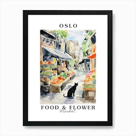 Food Market With Cats In Oslo 1 Poster Art Print