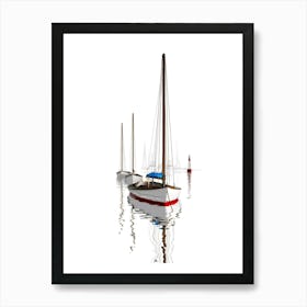 Sailboats In The Harbor 1 Art Print