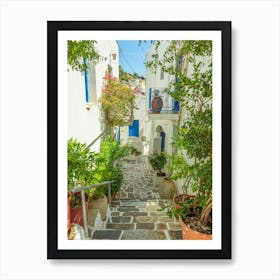 Narrow Alley On The Greek Islands Art Print