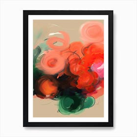 Brush Stroke Flowers Abstract 1 Art Print