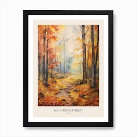 Autumn Forest Landscape Bialowieza Forest Poland 1 Poster Art Print