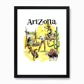 Arizona, Collage Of Tourist Attractions Art Print