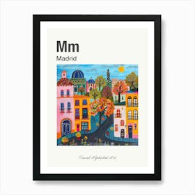 Kids Travel Alphabet  Madrid 1 Art Print