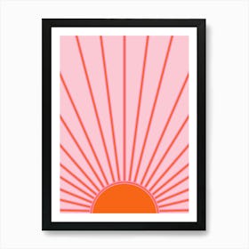 Sunshine Pastel Pink And Orange Art Print