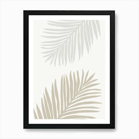 Beige Palm Leaf Art Poster_2301622 Art Print