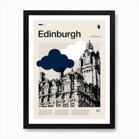 Mid Century Edinburgh Travel Art Print
