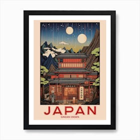 Ginzan Onsen, Visit Japan Vintage Travel Art 2 Art Print