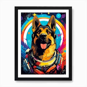 Astronaut Dog Art Print