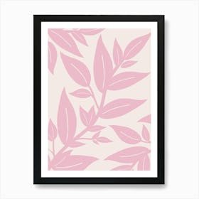 Pink Leaves Botanical Art Print