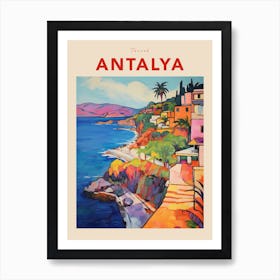 Antalya Turkey 8 Fauvist Travel Poster Art Print