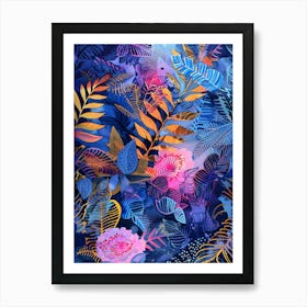 Tropical Leaves And Flowers 5 Art Print