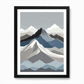 Minimalist Mountain Range Art Print (1) Art Print