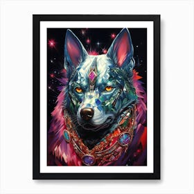 Galaxy Wolf Art Print