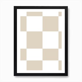 Beige Checkerboard Art Print