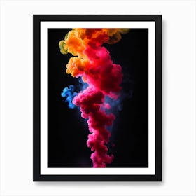 Ink Smoke On Black Background Art Print