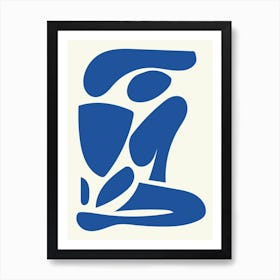 Figure Abstract Blue Art Print