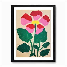 Cut Out Style Flower Art Flamingo Flower 2 Art Print