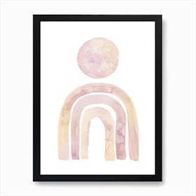 Pastel blush Watercolor Rainbow Art Print