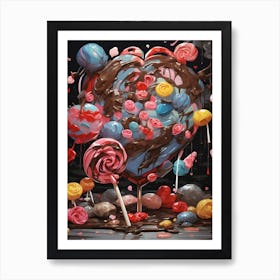 Lollipop Heart Art Print