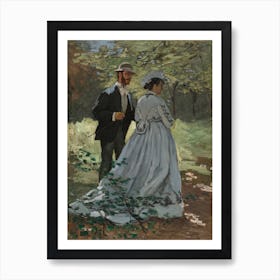 Bazille And Camille (Study For Déjeuner Sur L Herbe), (1865), Claude Monet Art Print